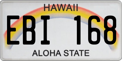 HI license plate EBI168