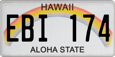 HI license plate EBI174