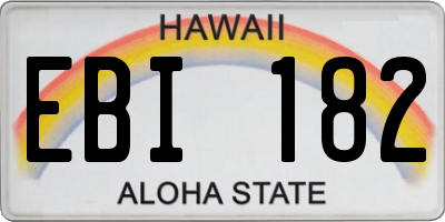 HI license plate EBI182