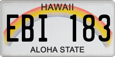 HI license plate EBI183