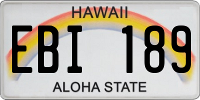 HI license plate EBI189