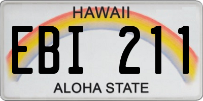HI license plate EBI211