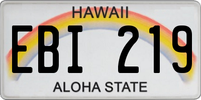 HI license plate EBI219