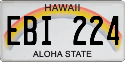 HI license plate EBI224