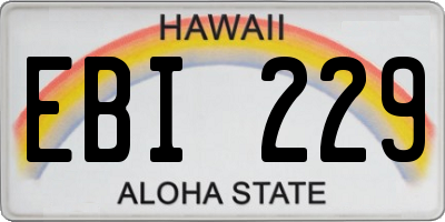 HI license plate EBI229