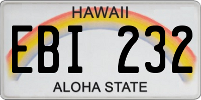 HI license plate EBI232