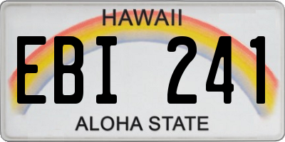 HI license plate EBI241