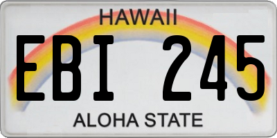 HI license plate EBI245