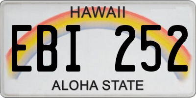 HI license plate EBI252