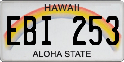 HI license plate EBI253