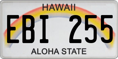 HI license plate EBI255