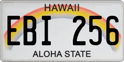 HI license plate EBI256