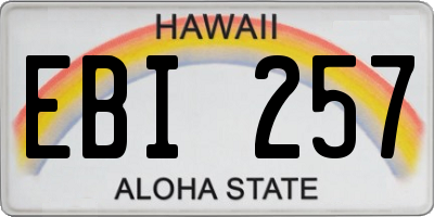HI license plate EBI257
