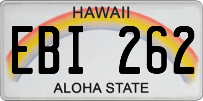 HI license plate EBI262