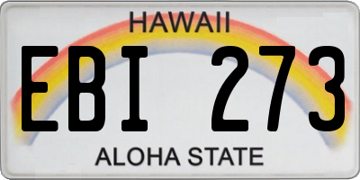 HI license plate EBI273