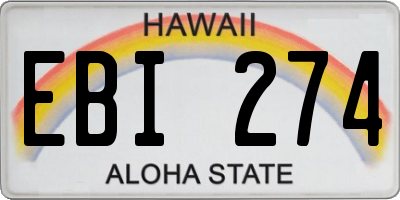 HI license plate EBI274