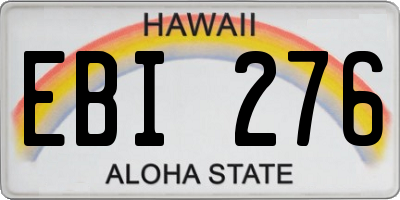 HI license plate EBI276