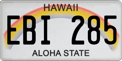 HI license plate EBI285