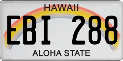 HI license plate EBI288