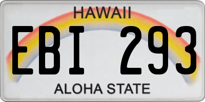 HI license plate EBI293