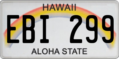 HI license plate EBI299