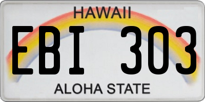 HI license plate EBI303