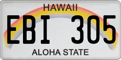 HI license plate EBI305