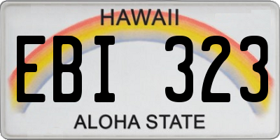 HI license plate EBI323