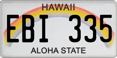 HI license plate EBI335
