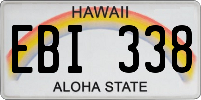 HI license plate EBI338