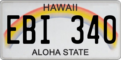 HI license plate EBI340