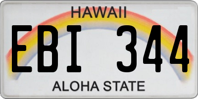 HI license plate EBI344