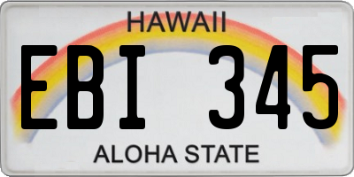 HI license plate EBI345