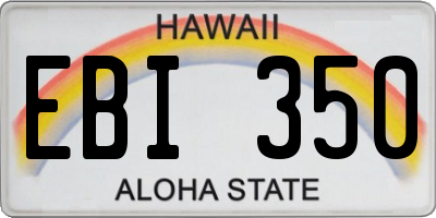 HI license plate EBI350