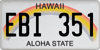 HI license plate EBI351