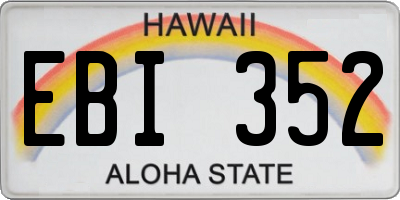 HI license plate EBI352