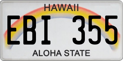 HI license plate EBI355