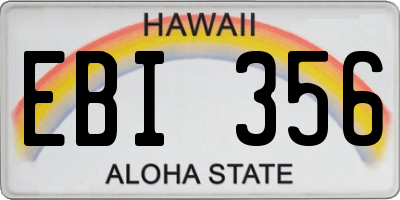 HI license plate EBI356