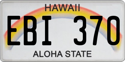 HI license plate EBI370