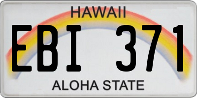 HI license plate EBI371