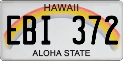 HI license plate EBI372