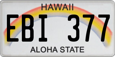 HI license plate EBI377