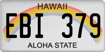 HI license plate EBI379