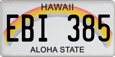 HI license plate EBI385