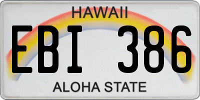 HI license plate EBI386