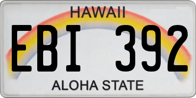 HI license plate EBI392