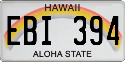 HI license plate EBI394