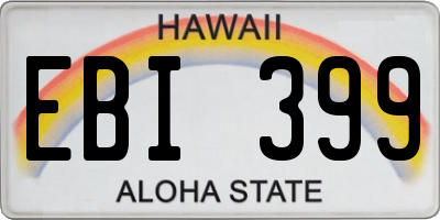 HI license plate EBI399