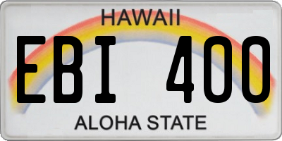 HI license plate EBI400