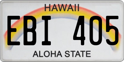 HI license plate EBI405